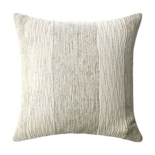 Feng20 Oversized Chunky Textured Cotton Blend Striped Square Throw Pillow Beige -