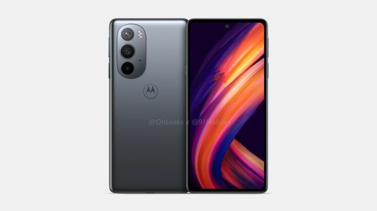 An unofficial render showing the Motorola Edge 30 Ultra from the front and back