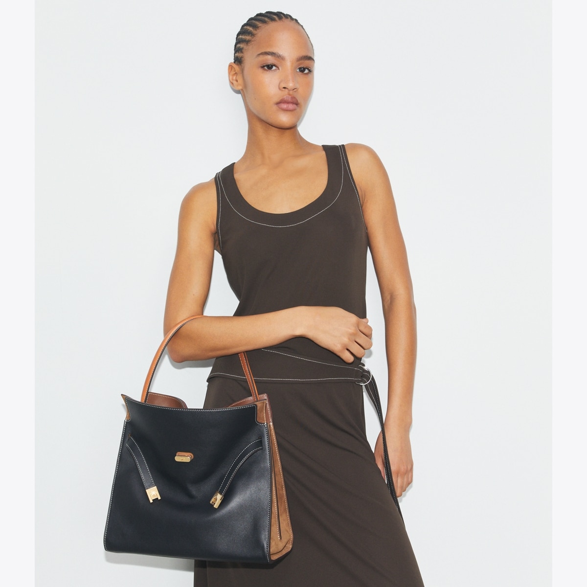 Lee Radziwill Double Bag in Black, Size Os