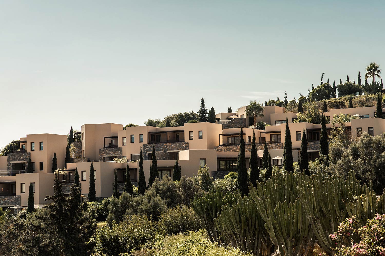 A look at Phaea Blue Palace in Crete from the water
