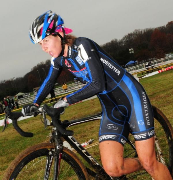 Deidre Winfield (C3 - Athletes Serving Athletes) choosing to push her bike through the mud.