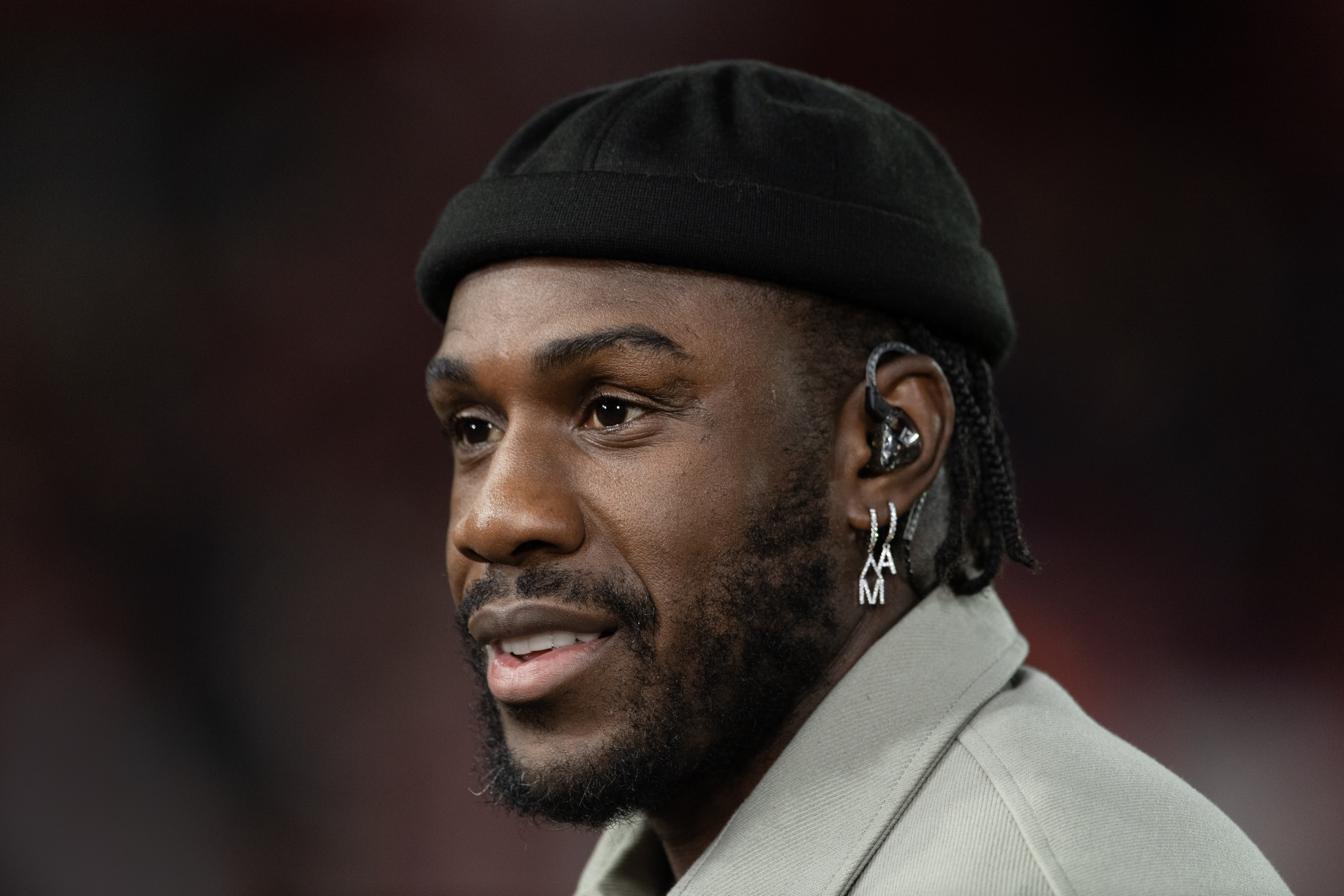 NOTTINGHAM, ENGLAND - OCTOBER 23: Commentator Michail Antonio working for TNT Sports during the UEFA Europa League 2025/26 League Phase MD3 match between Nottingham Forest FC and FC Porto at City Ground on October 23, 2025 in Nottingham, England. (Photo by Visionhaus/Getty Images) ***Local Caption*** Michail Antonio