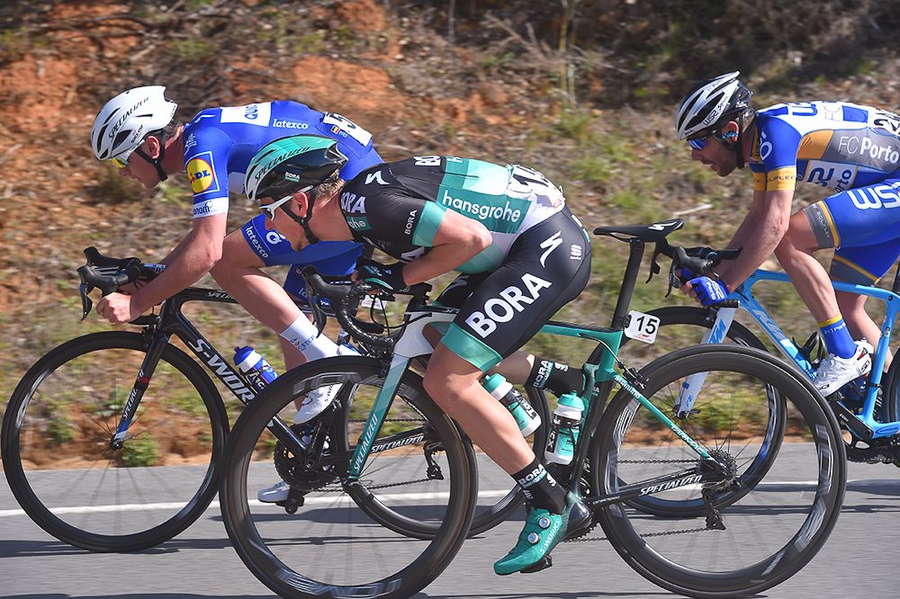 Riders get low during a descent