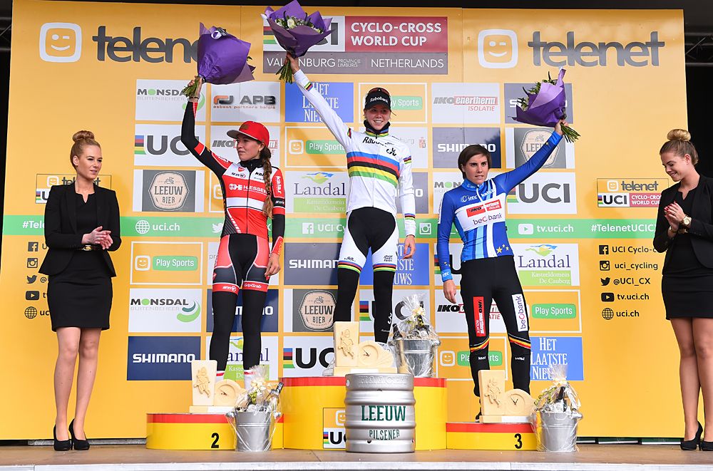 The women's Valkenburg World Cup podium