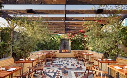 Sawyer is a friendly space that opens up onto an essential outdoor patio laced with fresh herbs.