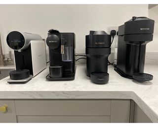A selection of pod coffee machines at Reading test kitchen