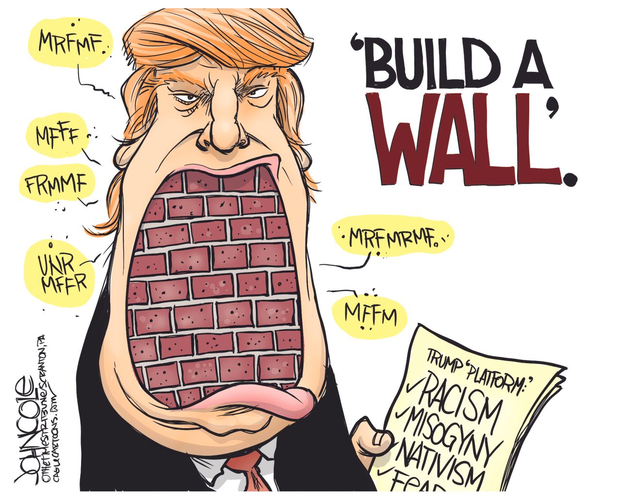 Political cartoon U.S. Donald Trump 2016