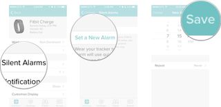 Tap on the silent alarms button, tap on the set new alarm button, customize the alarm to your liking, and then tap on the save button.