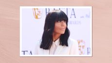 Claudia Winkleman is pictured with a full fringe and smoky eyeliner at the BAFTA Television Awards 2024 with P&O Cruises at The Royal Festival Hall on May 12, 2024 in London, England/ in a pink template