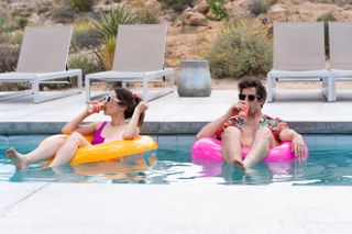 Andy Samberg and Cristin Milioti in Palm Springs on Hulu.