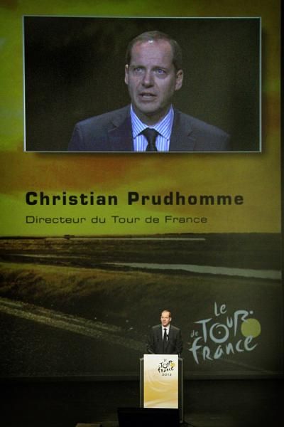 Tour de France director Christian Prudhomme, larger than life.