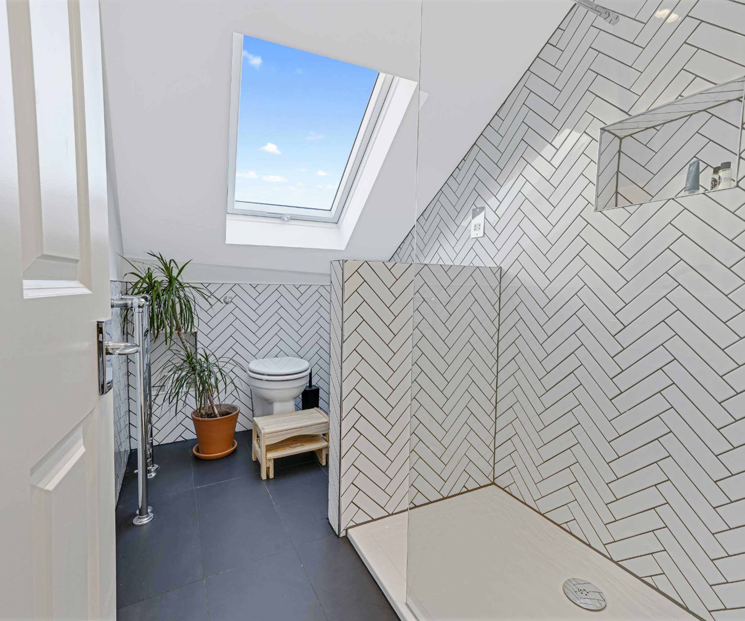 wet room in loft conversion bathroom