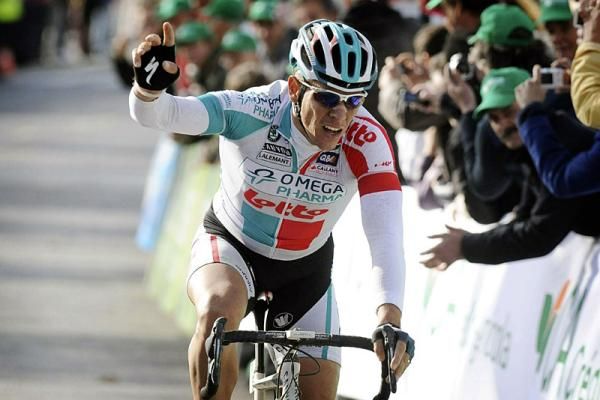Philippe Gilbert (Omega Pharma - Lotto) celebrates his stage victory.