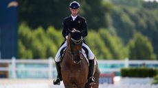 Jayden Brown riding Quincy B at the Paris Olympics