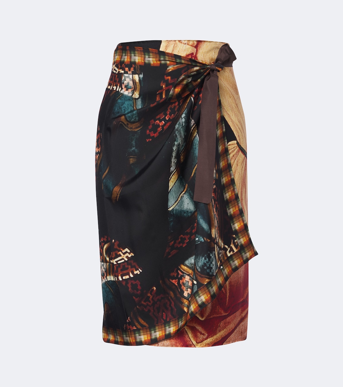 Printed Silk Wrap Skirt in Multicoloured - Dries Van Noten