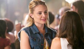Leah Pipes Camille O'Connell sleeveless jean jacket The Originals The CW