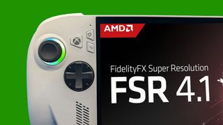 Xbox Ally base model with FSR 4.1 on the display