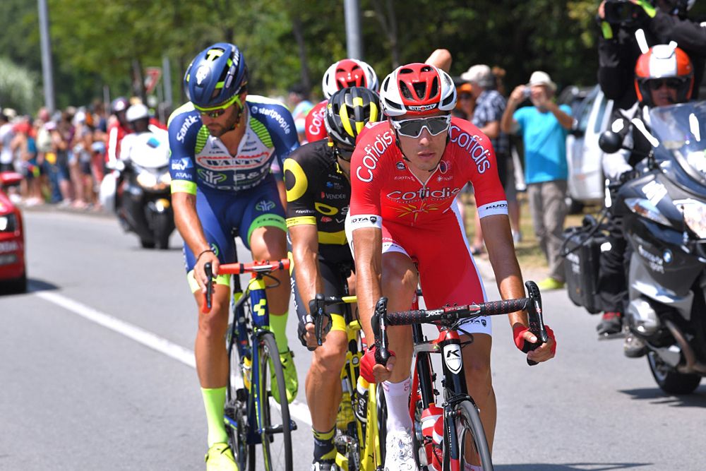 Tour de France stage 4 breakaway: Dimitri Claeys (Team Cofidis), Jerome Cousin (Direct Energie), Anthony Perez (Team Cofidis) and Guillaume Van Keirsbulck (Wanty Groupe Gobert)