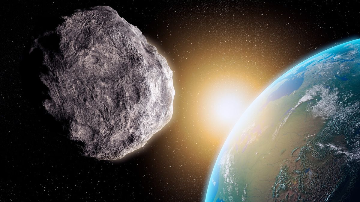 An artist&#039;s impression of a near-Earth asteroid.