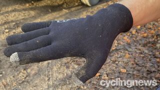A close-up of the back of the Giro Xnetic H2O gloves, showing the touchscreen fingertips