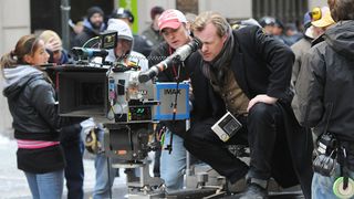 Christopher Nolan is seen on the set of "The Dark Knight Rises" movie on November 6, 2011 in New York City.