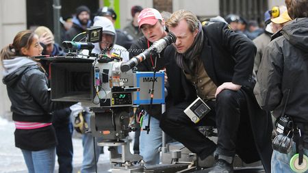 Christopher Nolan is seen on the set of "The Dark Knight Rises" movie on November 6, 2011 in New York City.