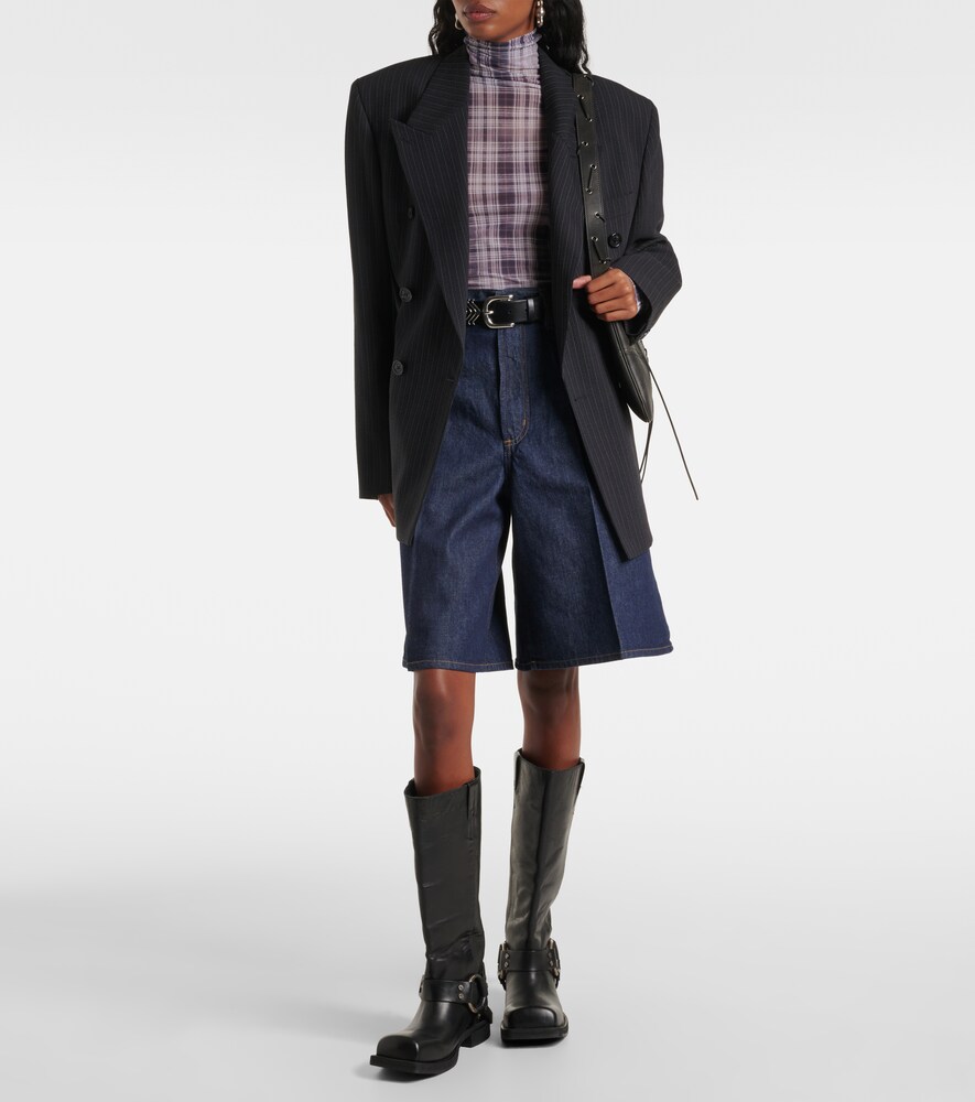 Nolan High-Rise Denim Bermuda Shorts