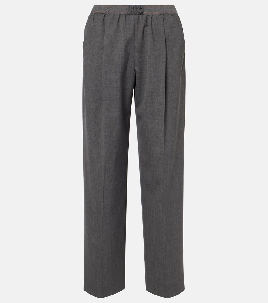 Virgin Wool Straight Pants