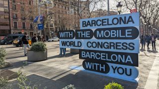 A sign at MWC 2022