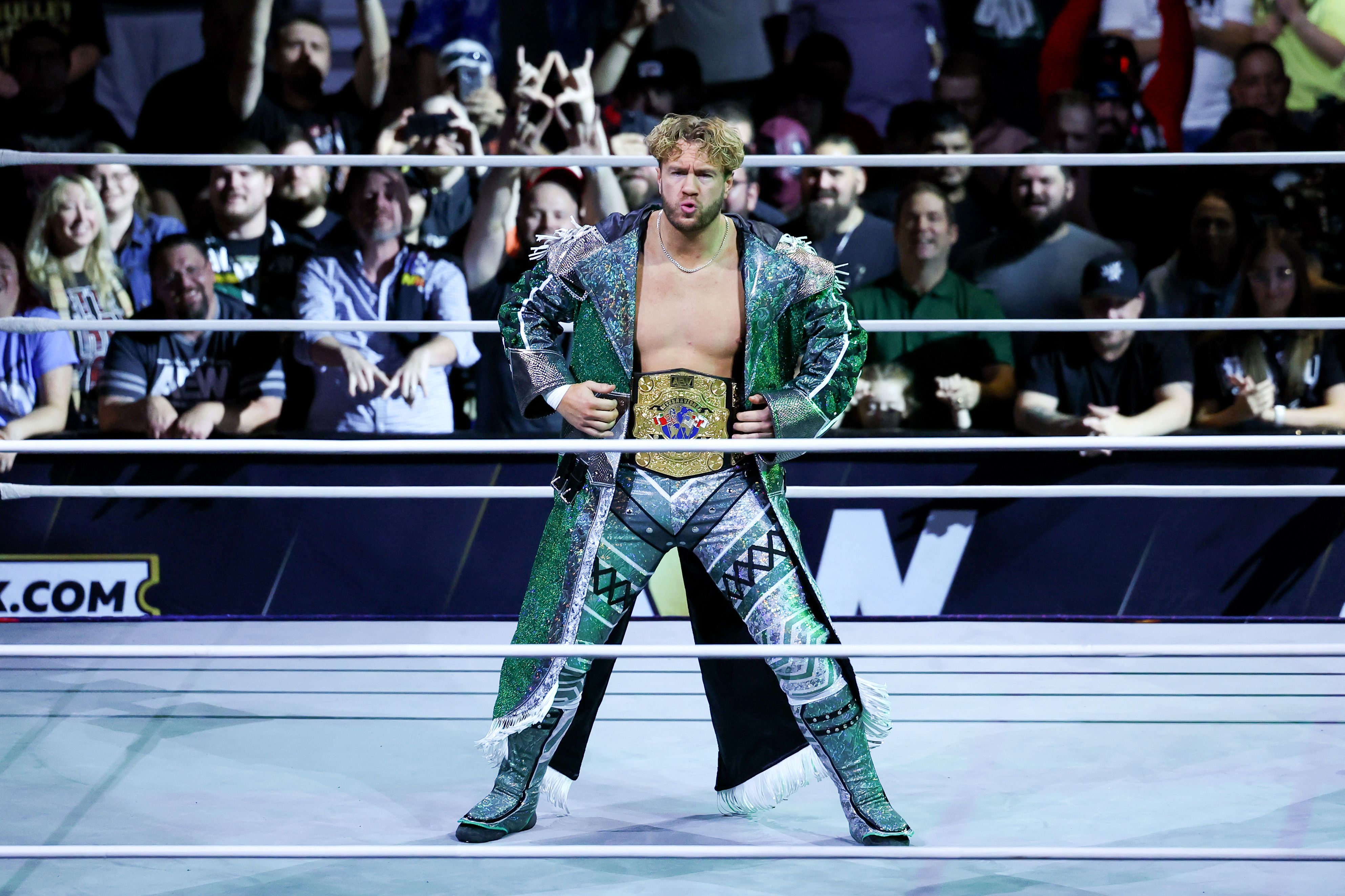 Will Ospreay in the ring during AEW Dynamite on October 2, 2024, at the Petersen Events Center in Pittsburgh