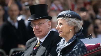 Prince Richard, Duke of Gloucester and Birgitte, Duchess of Gloucester at Trooping the Colour on June 02, 2022 in London, England