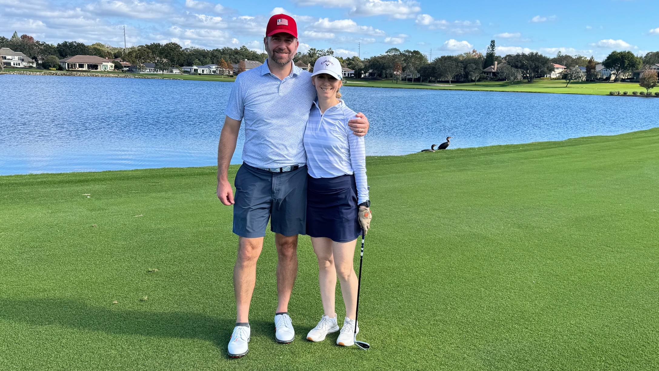 Lauren Katims and her husband at Bay Hill