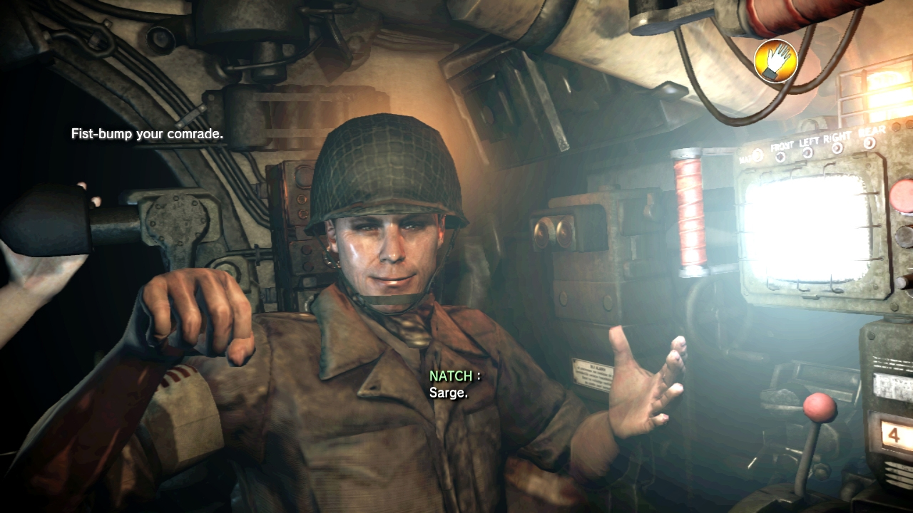 Victorious fist bump (Steel Battalion: Heavy Armor)