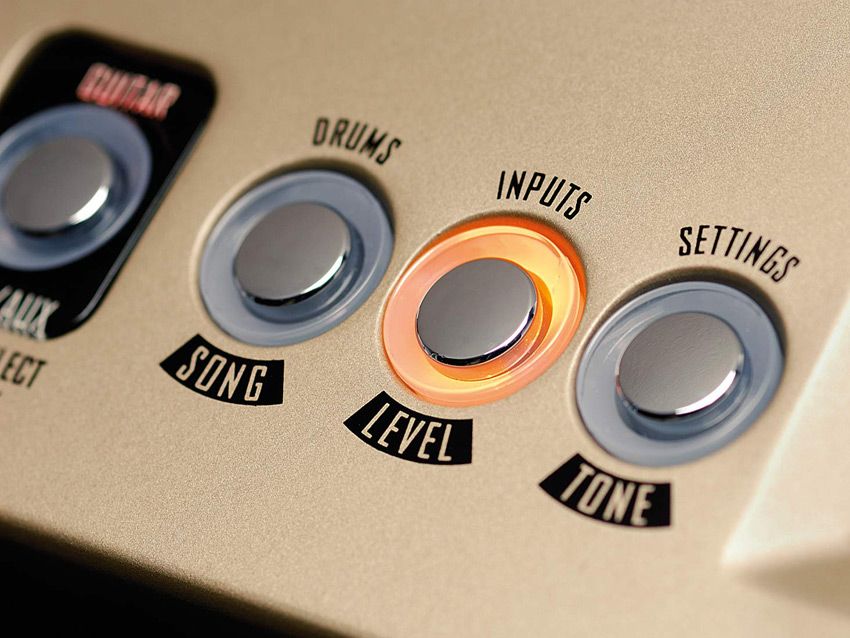 The JM4 has over 100 songs and drum tracks to play with