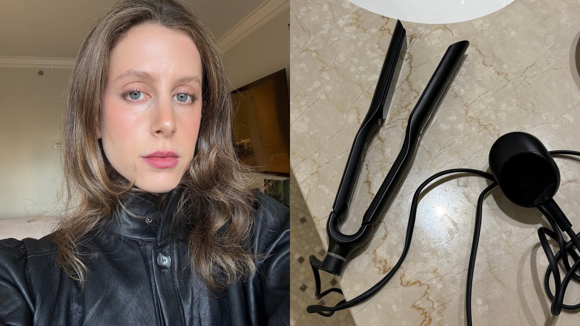 Jamie Chevron's selfie next to GHD Sculpt
