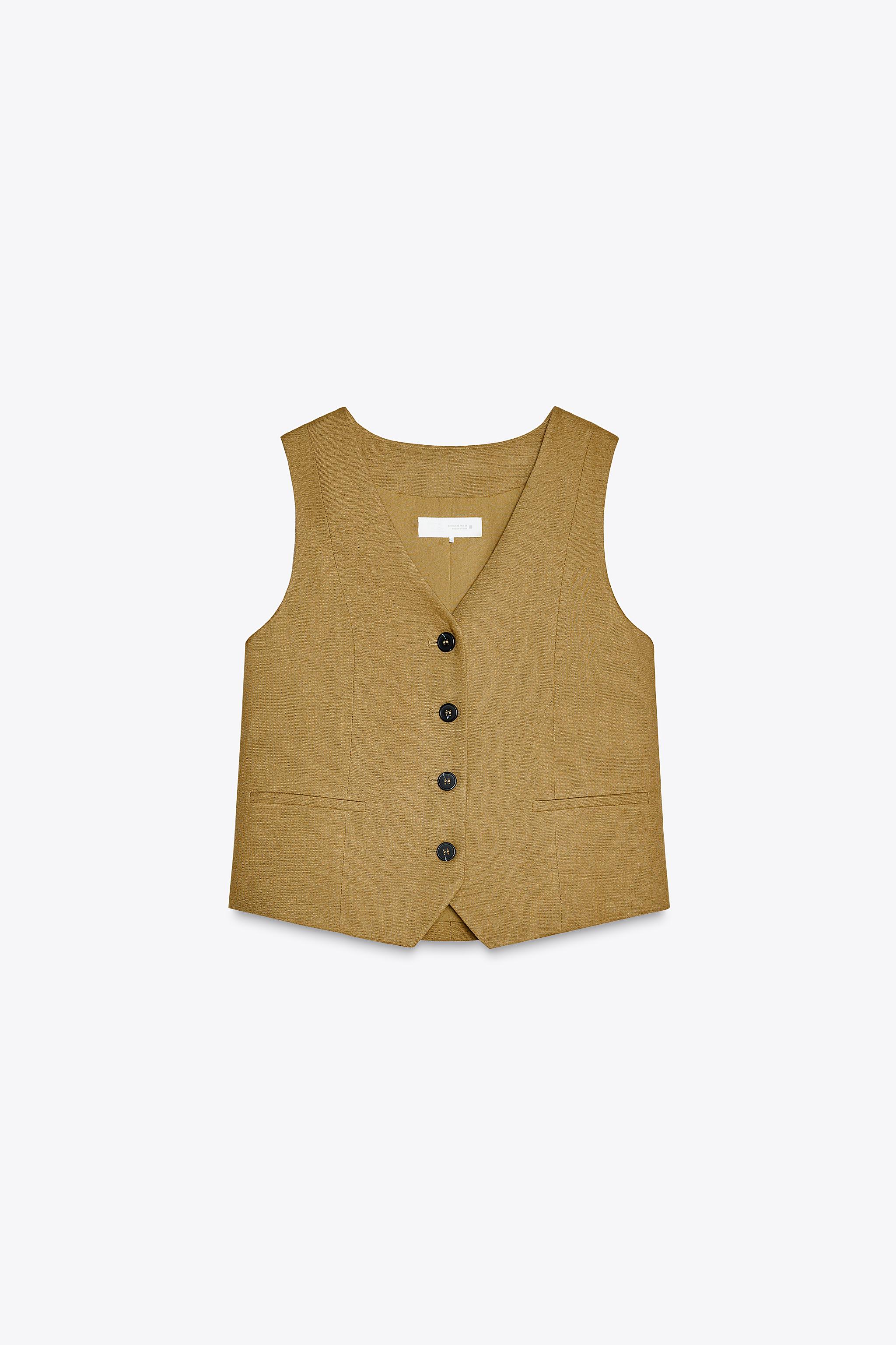 Linen Blend Tailored Waistcoat