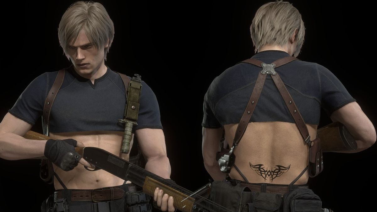 This Resident Evil 4 Remake mod gives Leon waist ink and lets him show it  off, too