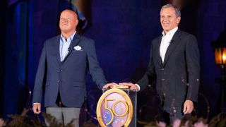 Bob Chapek and Bob Iger at Walt DIsney World's 50th anniversary rededication