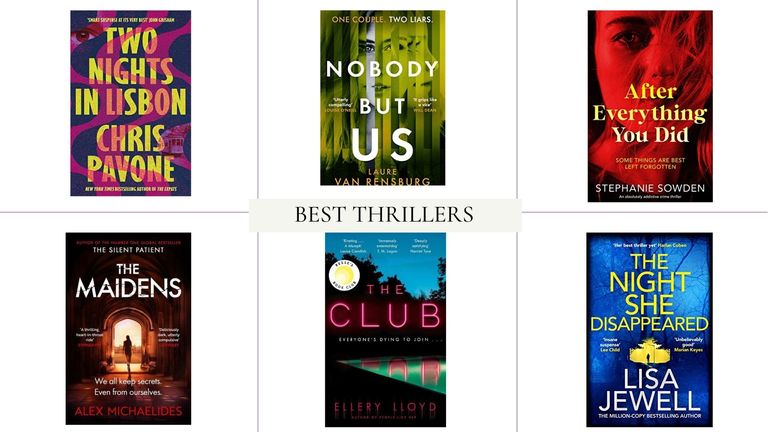 Covers of the best thriller books including everything you did and the maidens