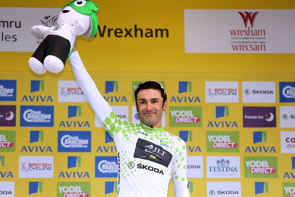 Kristian House (JLT Condor) wears the king of the mountain jersey after stage 1