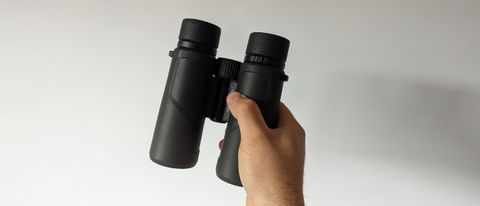 Nikon Prostaff P3 8x42 binocular in hand