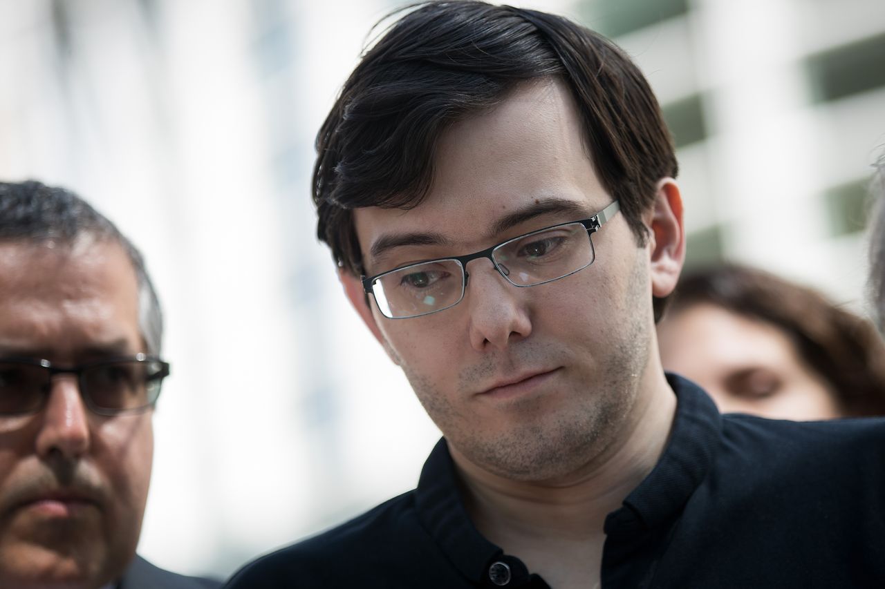 Martin Shkreli speaks to the press