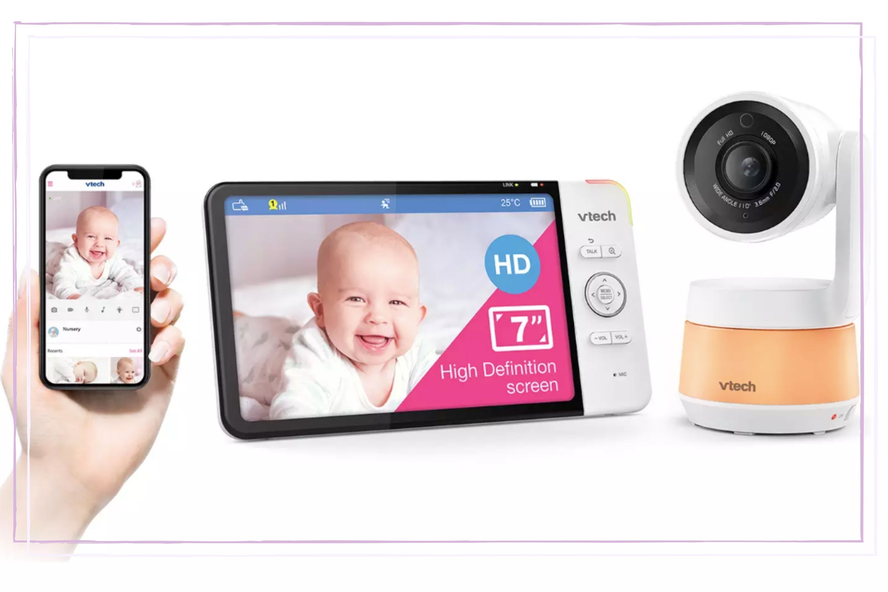 Motorola Baby Monitor and Mos Adjustable Angle Wall Mount for Arlo Baby Monitor 
