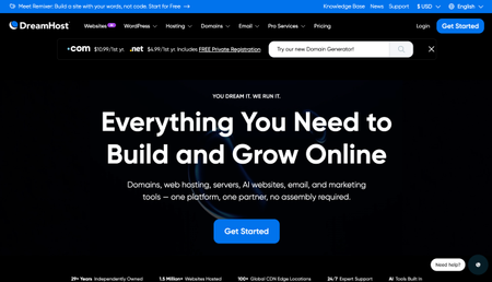 homepage DreamHost