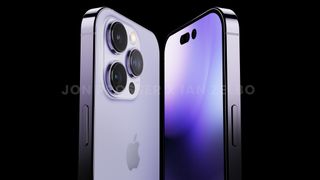   Violetais Iphone 14 Pro renderētājs