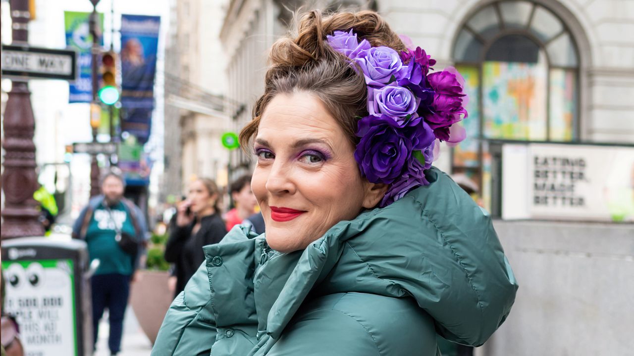 Actress Drew Barrymore is seen going to WWE WrestleMania 40 on April 06, 2024 in Philadelphia, Pennsylvania. 