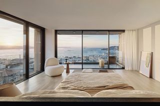 view of water from contemporary Istanbul apartment interior
