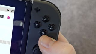 Pressing the B button on Nintendo Switch Joy-Con