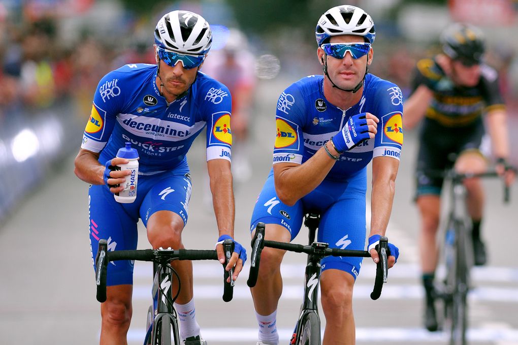 Eros Capecchi and Fabio Sabatini finish the final stage of the Belgium Tour