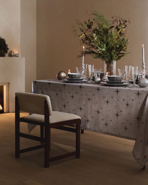 Cotton Tablecloth With Star Pattern